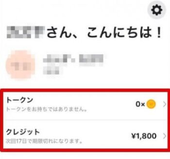 Woltクレジット・トークン確認