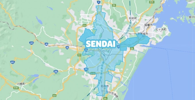 Wolt仙台エリアマップ