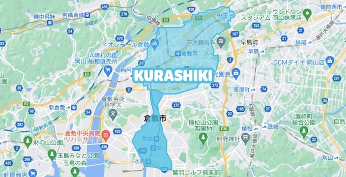 Wolt倉敷エリアマップ