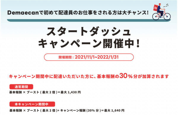 出前館配達員スタートダッシュキャンペーン