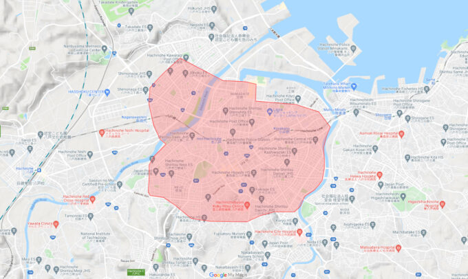 Uber Eats八戸配達エリア