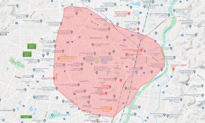 Uber Eats郡山配達エリア【210708】