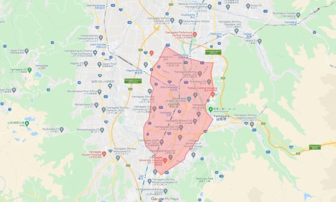 ウーバーイーツ山形配達エリア【210909】