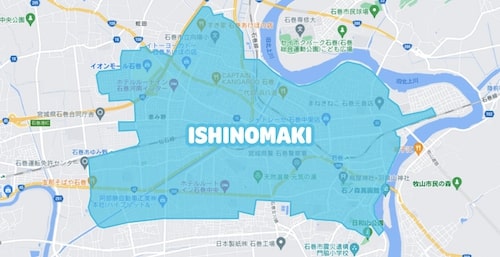 Wolt石巻エリアマップ