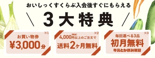 おかえりオイシックスの特別優待キャンペーンの特典の詳細
